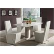 Contemporary Marble Top Dining Table with Stainless Steel Base in White
