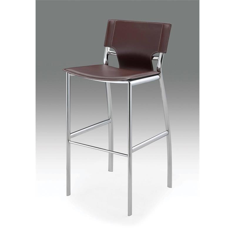 Dark Brown Bar Stools Set of 2