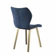 Dining Chair with Blue velvet Seat and Gold Legs (Set of 4)