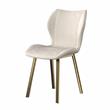 Fabric Dining Chair/Gold Legs Cream velvet Set of 4