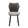 Fabric Dining Chair/Black Legs Gray velvet Set of 4
