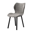 Fabric Dining Chair/Black Legs Gray velvet Set of 4