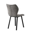 Fabric Dining Chair/Black Legs Gray velvet Set of 4