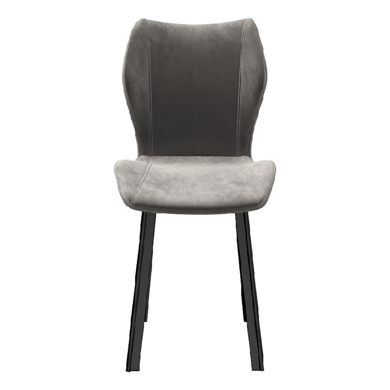 Fabric Dining Chair/Black Legs Gray velvet Set of 4