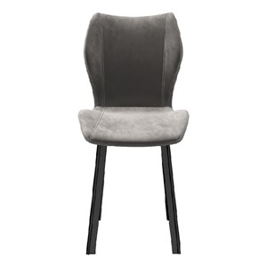 Fabric Dining Chair/Black Legs Gray velvet Set of 4