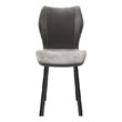 Fabric Dining Chair/Black Legs Gray velvet Set of 4
