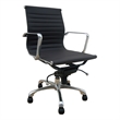 Low Back Black  Leather Office Chair with Recliner Locks Swivel