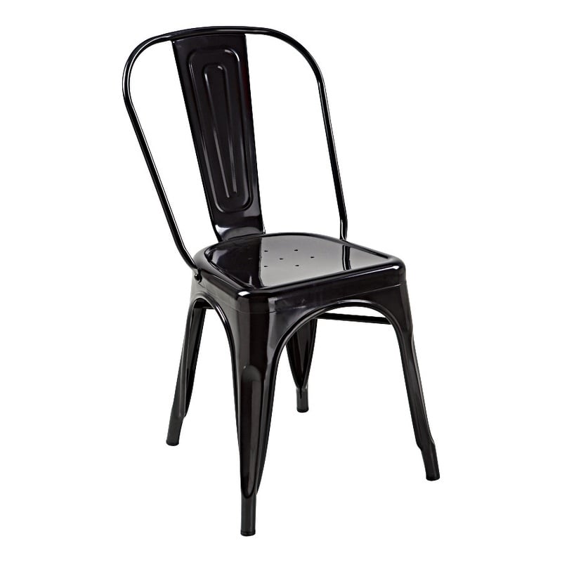 Black Metal Chair with Arm (Set of 4)
