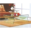Creative Images Clear Tempered Glass Bent Coffee Table with Frosted Glass Shelf