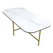 Contemporary coffee table with ceramic top and Golden Metal frame
