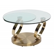Motion Coffee Table with Glass Gold Base