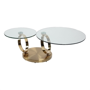 Motion Coffee Table with Glass Gold Base