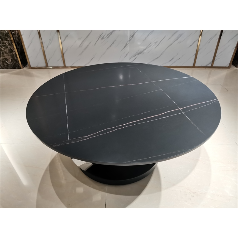 Motion Black ceramic top Coffee Table with Stainless Steel