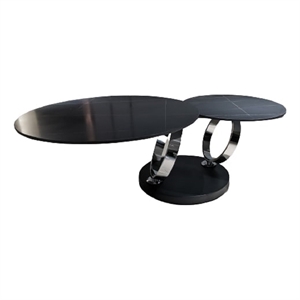 Motion Black ceramic top Coffee Table with Stainless Steel