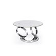 Motion White ceramic top Coffee Table with Stainless Steel