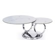 Motion White ceramic top Coffee Table with Stainless Steel