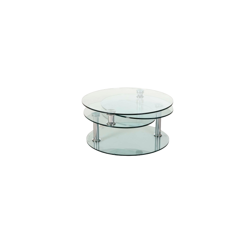 Motion Glass Coffee Table with Clear Base