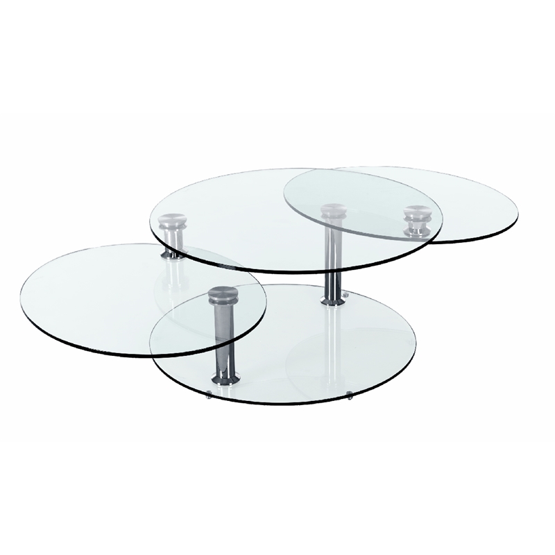 Motion Glass Coffee Table with Clear Base