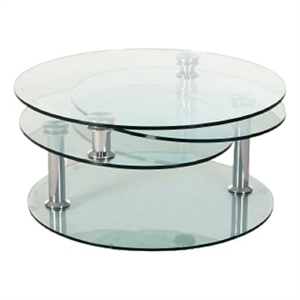 Motion Glass Coffee Table with Clear Base