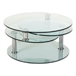 Motion Glass Coffee Table with Clear Base