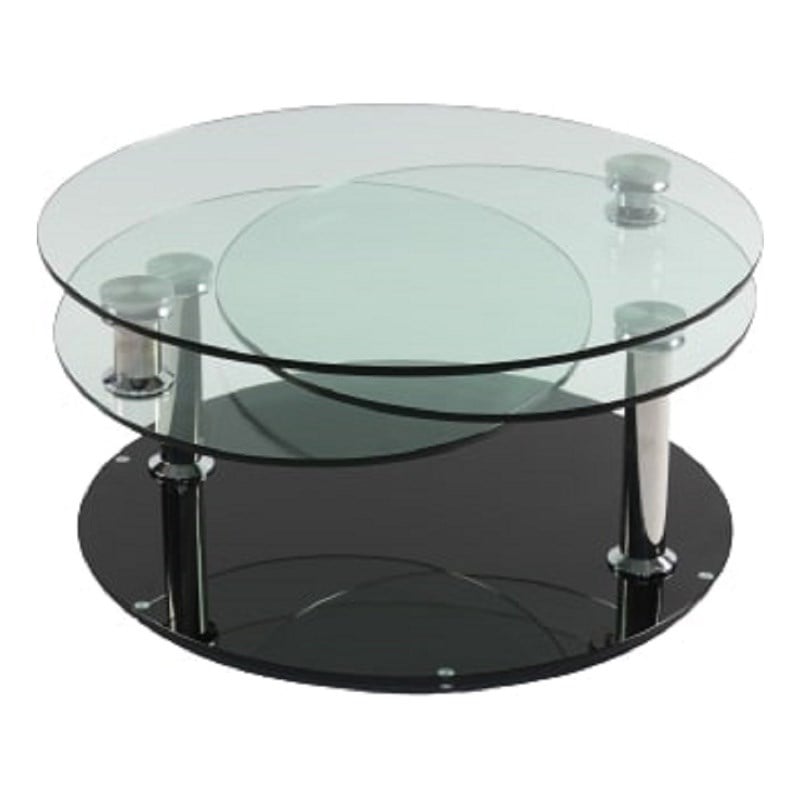 Motion  Glass Coffee Table with Black Base