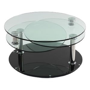 Motion  Glass Coffee Table with Black Base