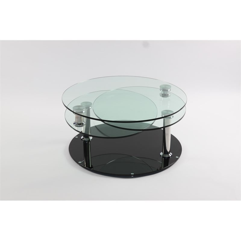Motion  Glass Coffee Table with Black Base