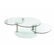 Motion  Glass Coffee Table with White Base