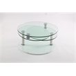 Motion  Glass Coffee Table with White Base
