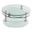 Motion  Glass Coffee Table with White Base