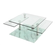 Motion Glass Coffee Table with Marble Glass Base