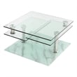 Motion Glass Coffee Table with Marble Glass Base