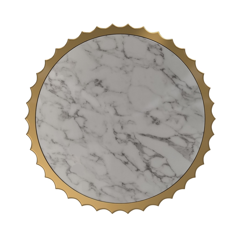 Marble Coffee Table with Gold Stainless Steel Base