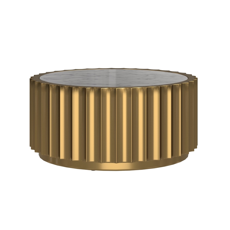 Marble Coffee Table with Gold Stainless Steel Base