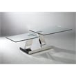Motion Clear Glass Coffee Table with Stainless Steel Base