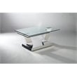Motion Clear Glass Coffee Table with Stainless Steel Base