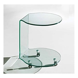 Bent Glass End Table Clear 12mm THICK Glass