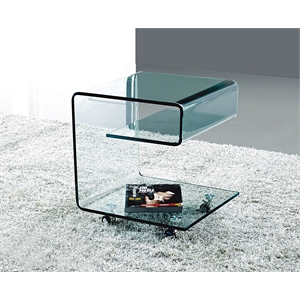 Bent Glass End Table Clear 12mm THICK Glass