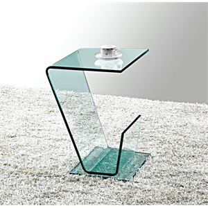Bent Glass End Table Clear 12mm THICK Glass