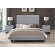 Contemporary fabric eastern king size bed frame in gray color
