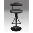 Luna adjustable Stool with Black frame and Black Leather seat Set of 2