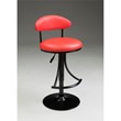 Luna adjustable Stool with Black frame and Red Polyurethane seat (Set of 2)