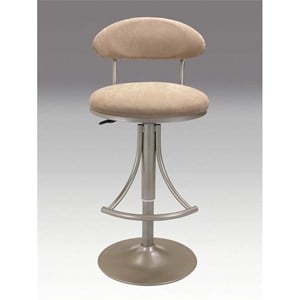 Luna adjustable Stool with champagne frame and gray fabric seat