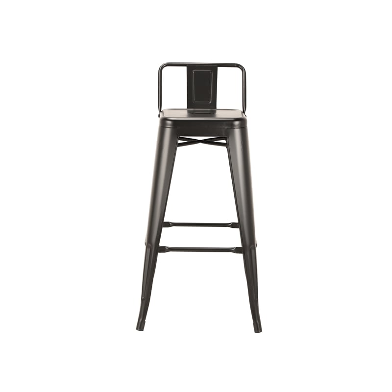 Metal Bar Stool Black Set of 4
