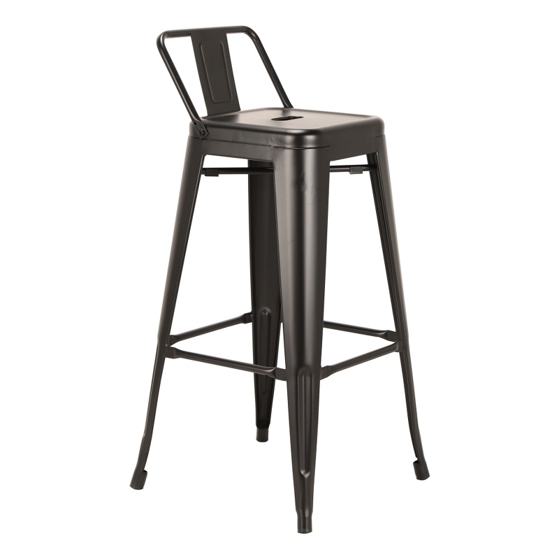 Metal Bar Stool Black Set of 4