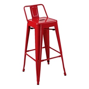 Metal Bar Stool in Red (Set of 4)