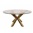 Round Clear Glass Top Dining Table with Gold Base