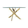Round Glass Top Dining Table with Gold Base