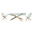 Rectangle Glass Dining Table with Gold Base