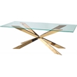 Rectangle Glass Dining Table with Gold Base